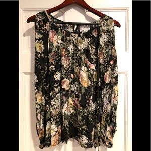 Velvet floral blouse